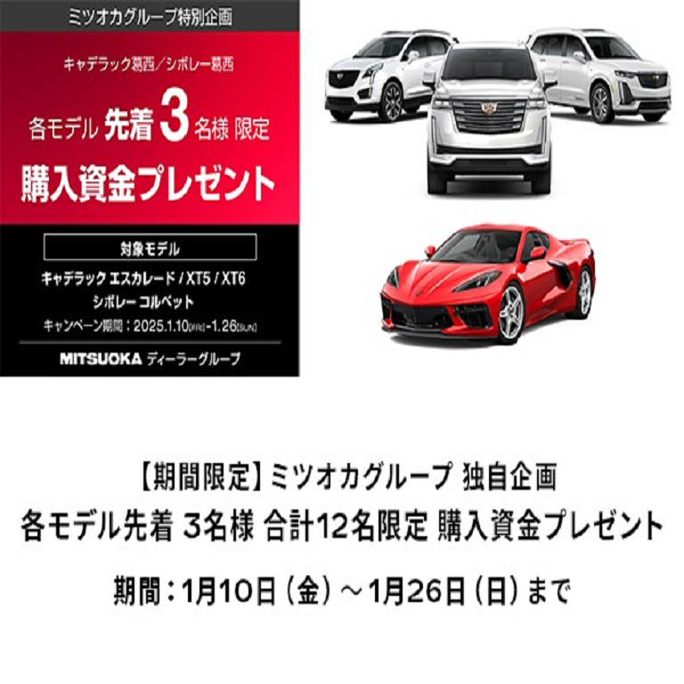 新春特別企画「先着3名様限定購入資金プレゼント」